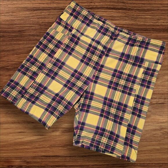 No Boundaries Black And Yellow Plaid Bike Shorts - Picture 1 of 3